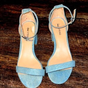 Call It Spring Denim Blue Heeled Sandals